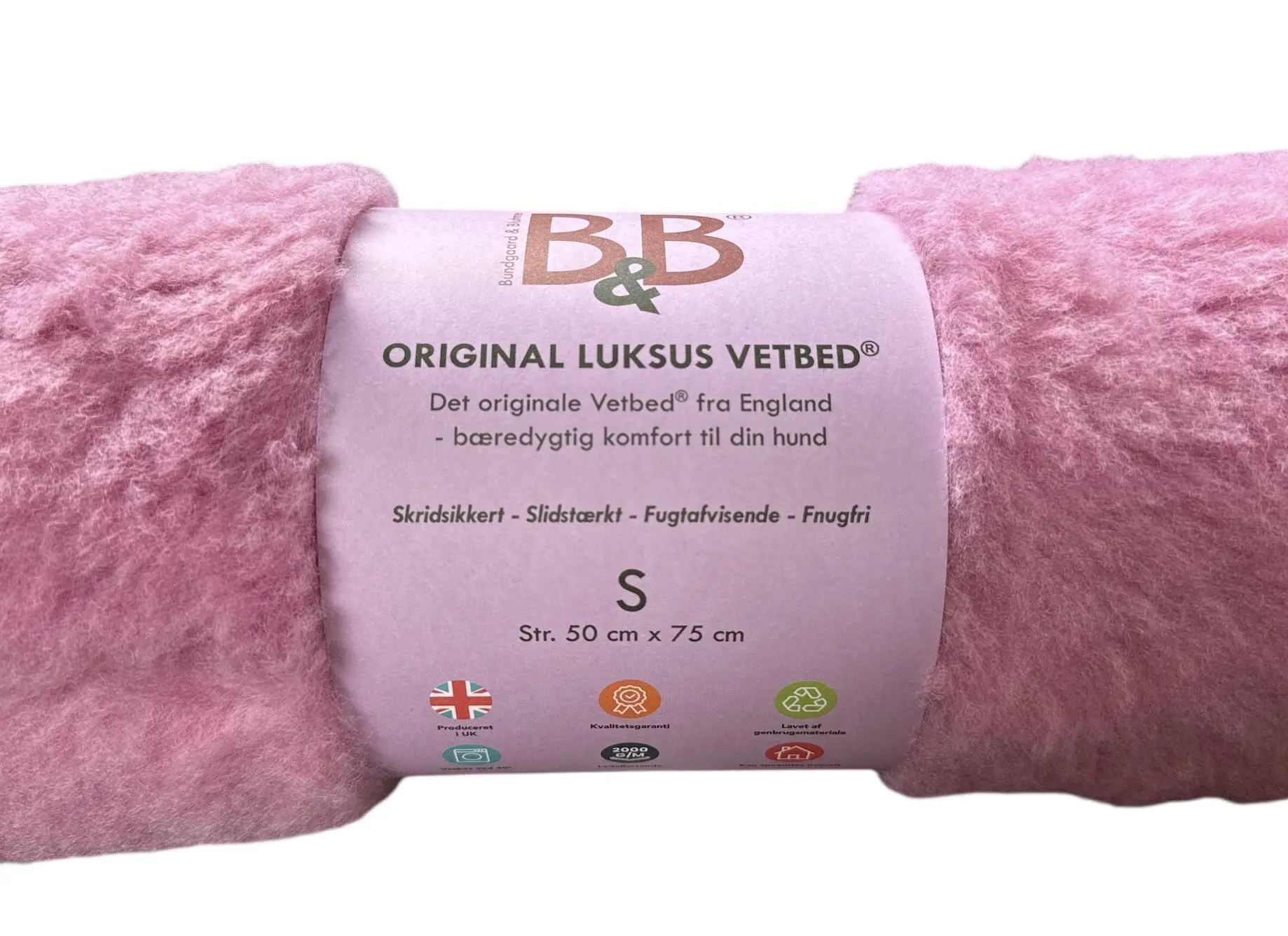 Vetbed Original rosa small 50x75 cm til hund - blød komfort og varme
